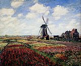 Claude Monet Tulip Fields With The Rijnsburg Windmill painting